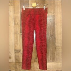 SOHO Apparel Ltd. Red Snakeskin Printed Pants Size PS Petite Small